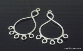 Sterling Silver Connector '5 Hole Looped'